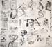 wall of ink drawings